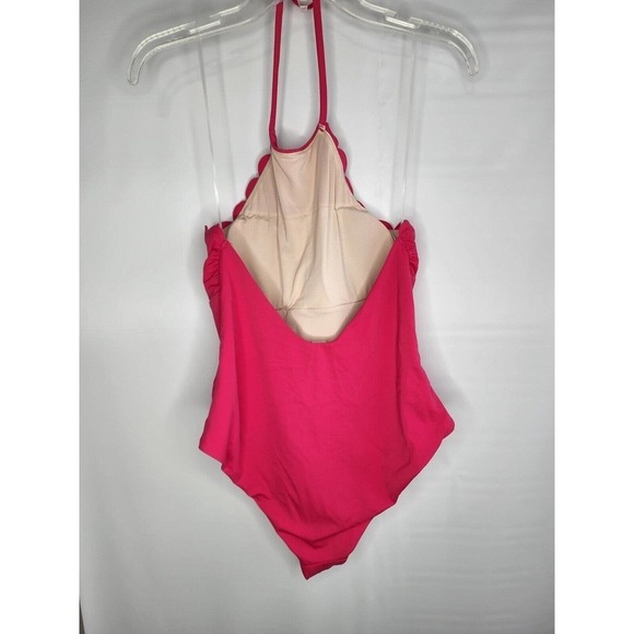 Chelsea 28 High Neck Scalloped One Piece Swimsuit Pink Size Large New - Picture 5 of 12